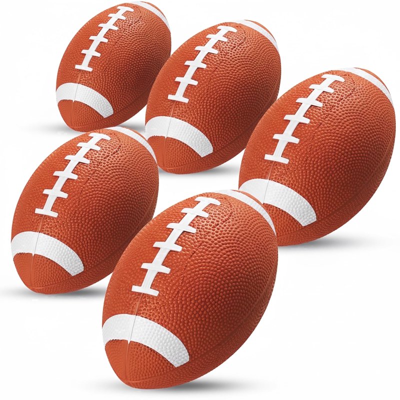 Mini Inflatable Footballs Set - 6 Inch Sports Toys for Kids & Toddlers, Indoor & Outdoor Play, 5 Pack