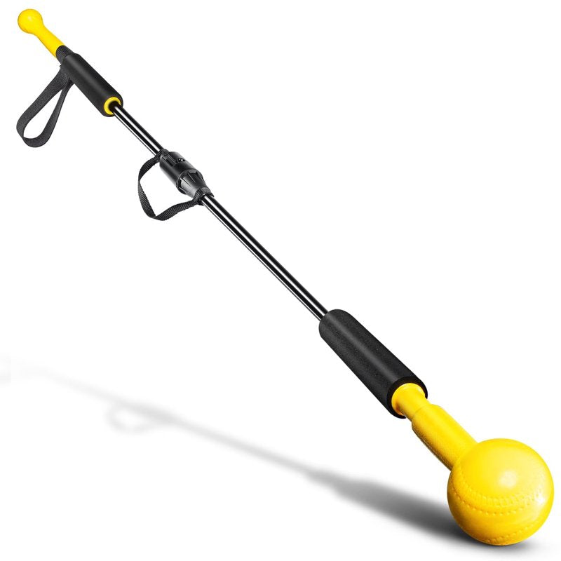 Baseball Hitting Stick with Dual-Size Ball Head, Portable Swing Trainer