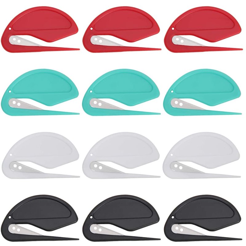 12-Pack Letter Openers with Razor Blade, Keyhole Slot - Office & Home Use