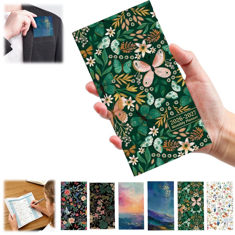 Pocket Calendar 2026-2027 Two-Year Monthly Planner Small Organizer for Purse