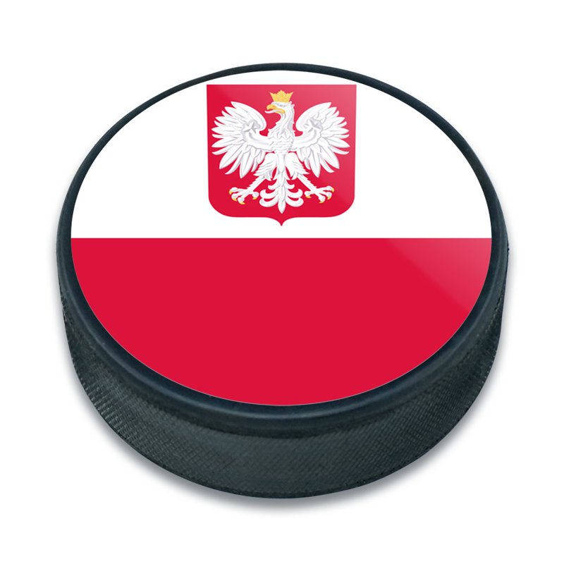 Personalized Poland Flag Hockey Puck - Official Regulation Size & Weight