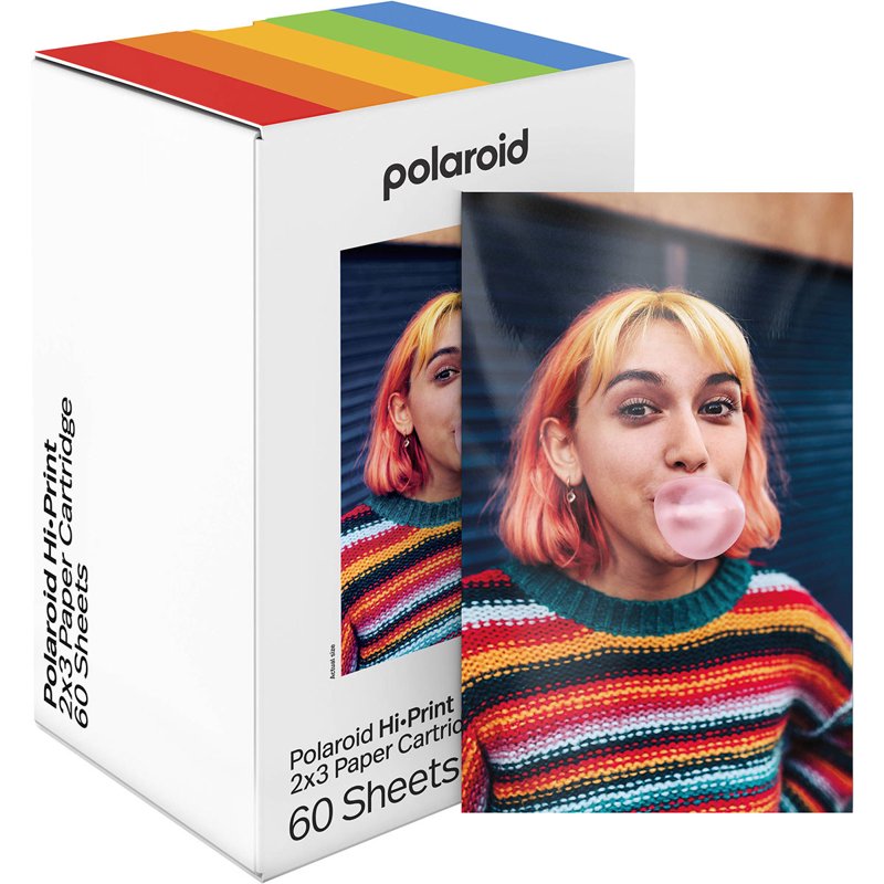 Polaroid Hi-Print 2x3 Photo Paper Cartridge - 60 Sticky Back Prints for Pocket Printer