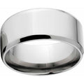 Polished Titanium Wedding Band with Comfort Fit - 10mm Unisex Ring