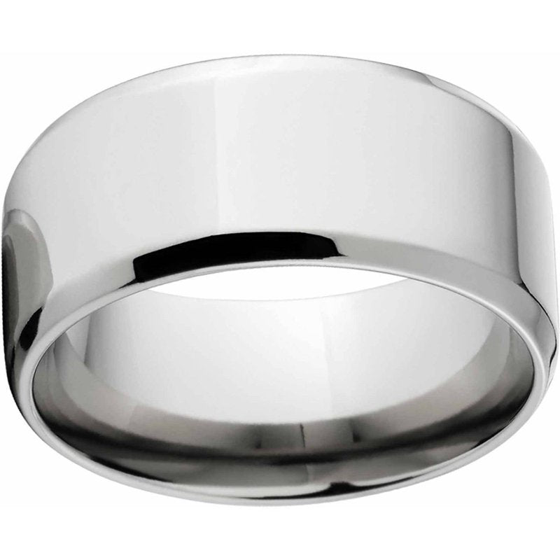 Polished Titanium Wedding Band with Comfort Fit - 10mm Unisex Ring