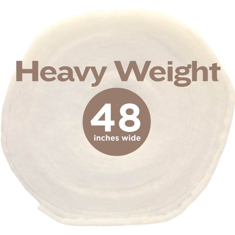 Heavy-Weight Polyester Quilt Batting Roll 48" x 22 Yards for Quilting & Upholstery