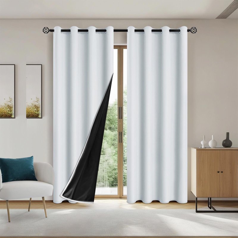 Blackout Curtains with Grommet Top - Thermal Insulated Noise Reducing Drapes for Bedroom & Living Room
