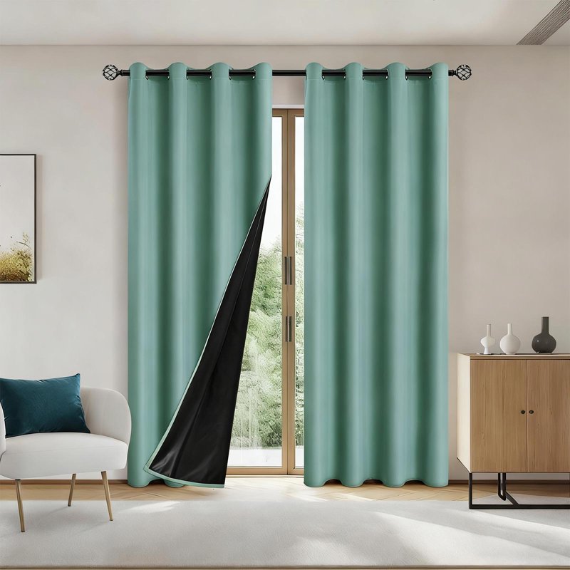 Blackout Curtains with Grommet Top - Thermal Insulated Noise Reducing Drapes for Bedroom & Living Room