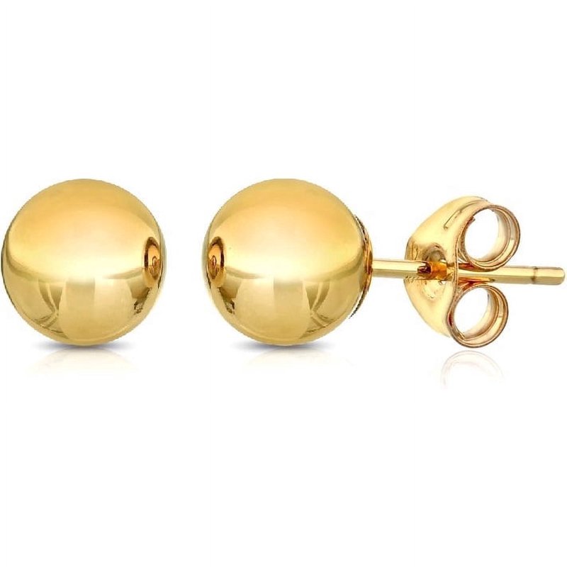 Premium 14K Gold Ball Stud Earrings for Women - Hypoallergenic & Elegant