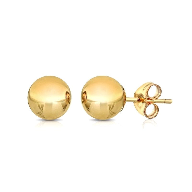 Premium Gold Ball Stud Earrings 14K Hypoallergenic Classic Jewelry