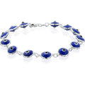 Sterling Silver Evil Eye Bracelet with Multicolored Beads - Protection Jewelry