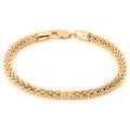 Sterling Silver Gold Plated Popcorn Chain Bracelet for Women - 7.5 Inches