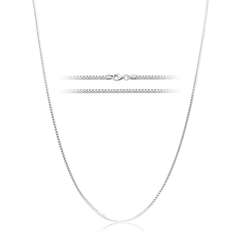 Sterling Silver Box Chain Necklace 1mm Thickness - 18 to 30 Inches