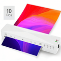 9-Inch Thermal Laminator Machine with 10 Laminating Sheets, White