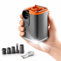 Portable Air Pump for Inflatables with Nozzles, Rechargeable Camping Light