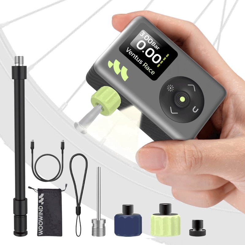 Portable Bike Pump with Digital Gauge, Rechargeable Air Inflator for Schrader & Presta Valves