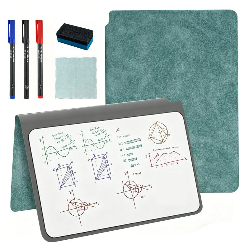 Portable Whiteboard Notebook A5 Double-Sided Dry Erase Board with Markers & Wipe Set