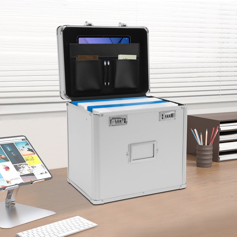 Fireproof Document Organizer Box Safe with Lock for Home Office Storage