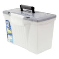 Portable File Box with Organizer Lid - 12x14.5x10.5 Inches, Plastic, Clear