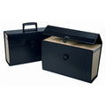 Expanding Paper Organizer with 19 Pockets for Documents, Black or Burgundy
