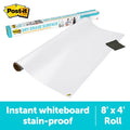 Self-Stick Dry Erase Surface Film - White, 8ft x 4ft, Easy Install