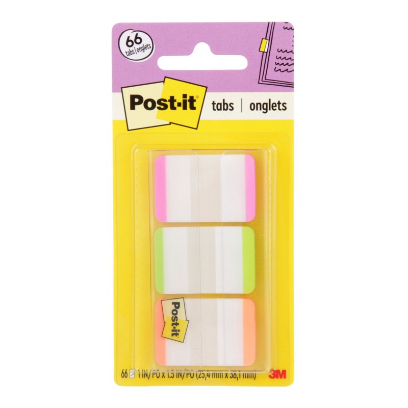 Post-it Durable Color Tab Set - 1 Inch Repositionable Office Dividers