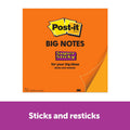 Large Neon Orange Sticky Notes - 11 x 11 Inches, 30 Sheets for Office & Brainstorming