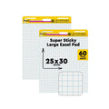 White Self-Stick Easel Pads with Grid Lines for Presentations and Brainstorming