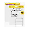 Office Easel Pads with Lines - 25x30 Inches, 2 Pack, Self-Stick White Paper