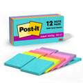 Post-it Super Sticky Notes 3x3 Inches, Neon Colors, 12 Pads