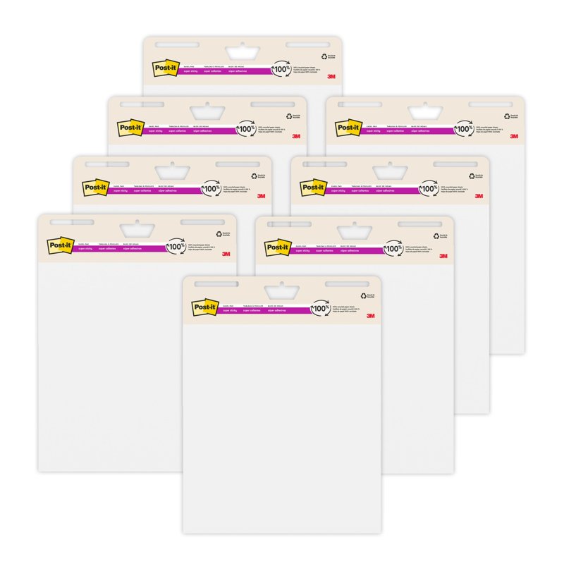 Post-it Super Sticky Easel Pads for Presentations and Brainstorming, 25x30 Inches, 8 Pads