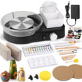 Mini Pottery Wheel Kit for Beginners with 2.2lb Air-Dry Clay, Tools & Storage