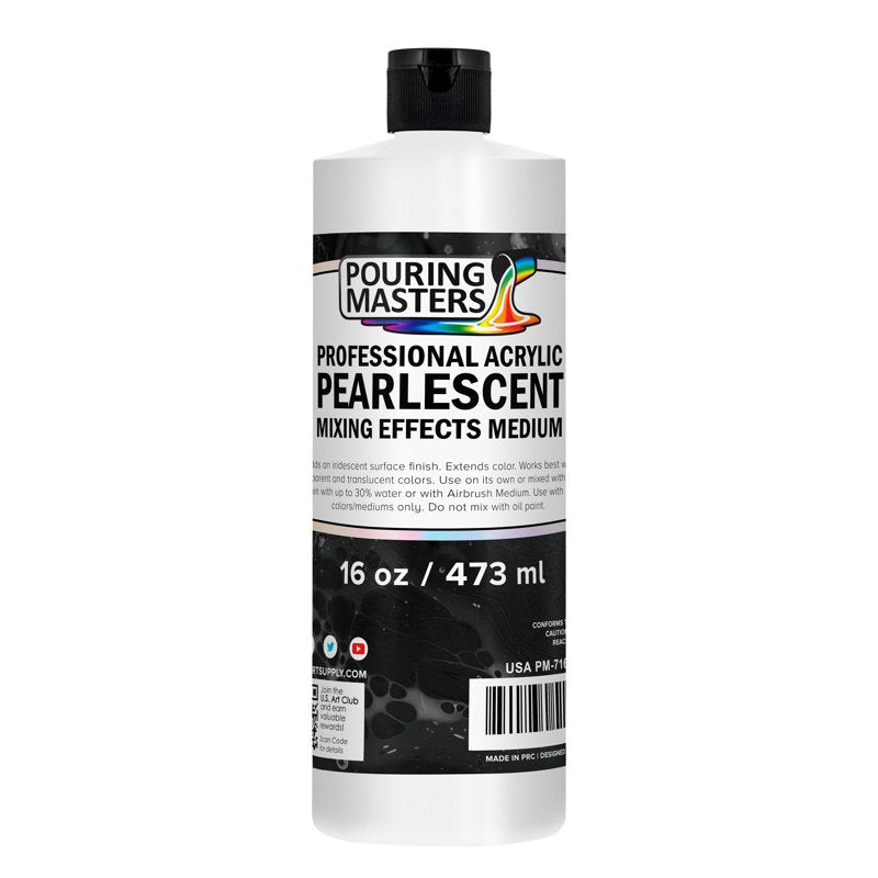 Acrylic Pearlescent Effects Medium - Iridescent Metallic Pouring Medium, 16 oz