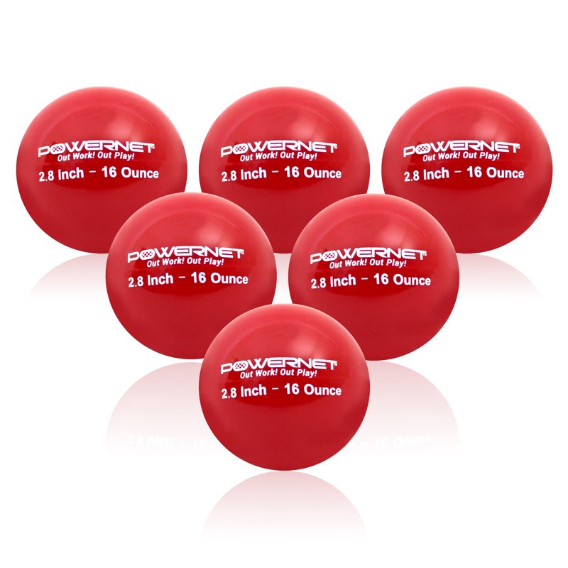 Weighted Hitting and Batting Training Balls - PowerNet 6 Pack, 12-20 Oz