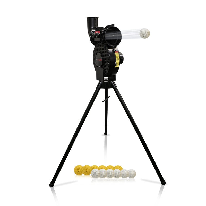 Adjustable Baseball & Softball Pitching Machine with Variable Speed & Practice Balls