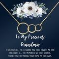 Personalized Mother's Day Necklace with Card for Grandma - Gold, Silver, Rose Gold Styles