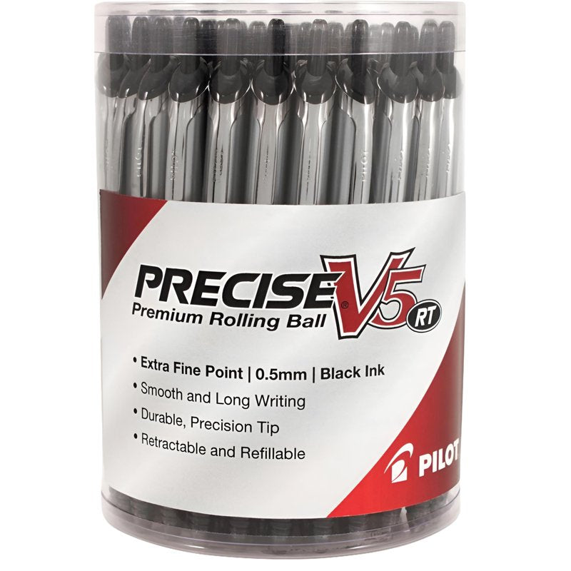 Refillable Extra-Fine 0.5mm Roller Ball Pen Black Ink - Pack of 30