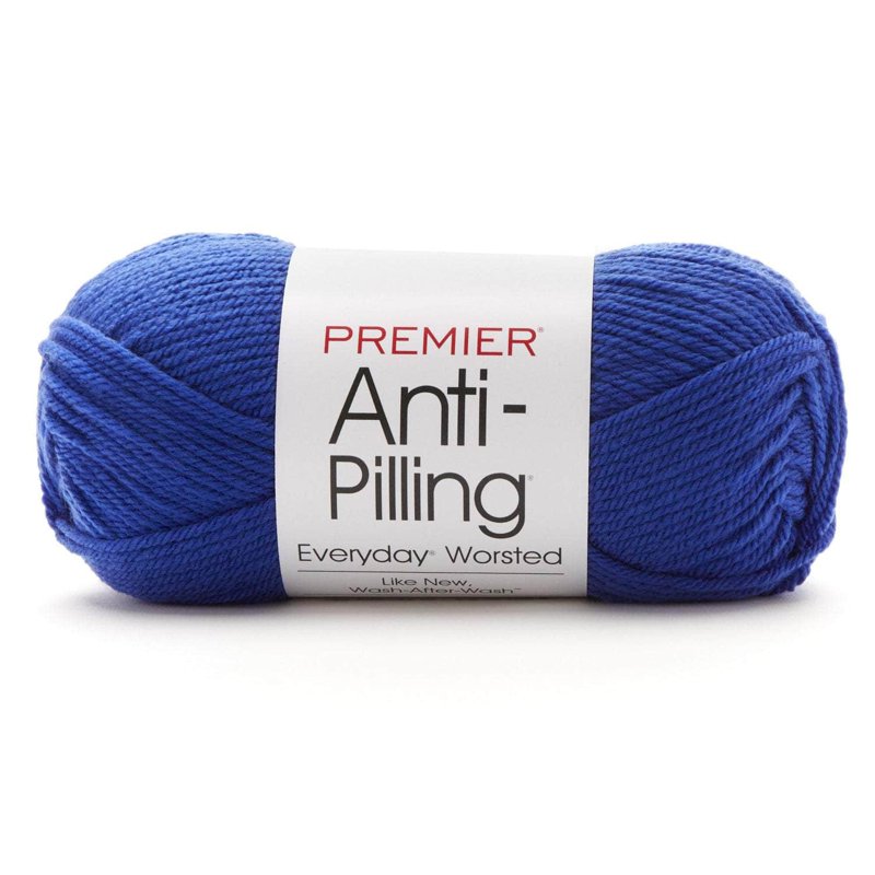 Anti-Pilling Worsted Yarn - Royal Blue, Soft, 4-Ply Knitting & Crochet