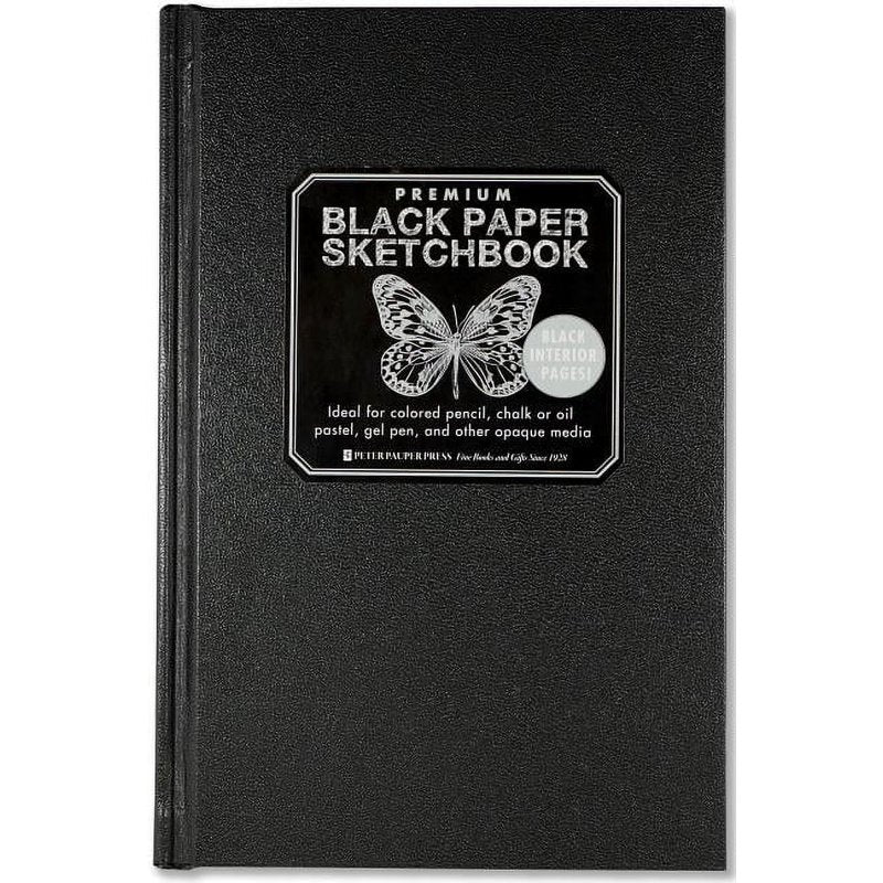 Premium Black Sketchbook Hardcover with Acid-Free Paper - 192 Pages