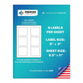 Premium White Square Label Stickers for Laser and Inkjet Printing - 3x3 Inches, Multi-Size Options