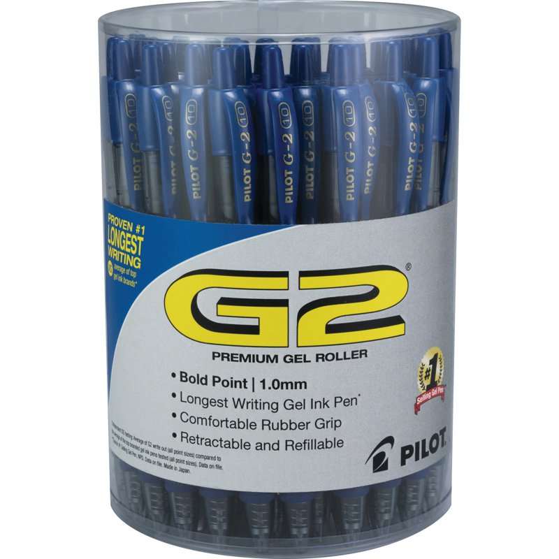 Premium Retractable Gel Pen 1mm Blue Ink Smoke Barrel Pack of 36