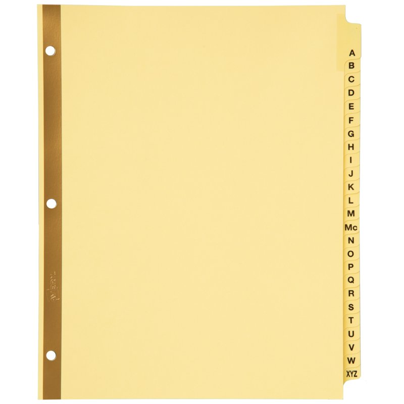 Avery Laminated Alphabet Table of Contents Dividers - 25 Tabs, 8.5 x 11, Pack of 25
