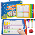 Reusable Tracing Workbook Set for Preschool Kids Ages 3-6 - Handwriting & Number Practice