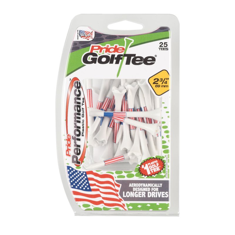 Golf Tees with Low-Resistance Head for Longer Drives - 25 Pack, 2.75"