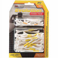 Golf Tees Combo Pack - 40 Count 2-3/4 Inch and 10 Count 1-1/2 Inch Plastic Tees for Drivers and Irons