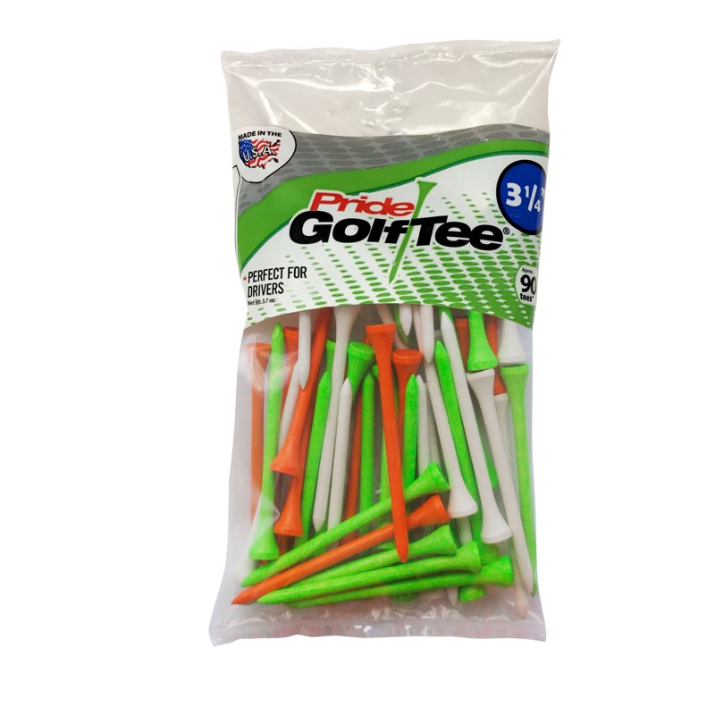3.25-Inch Wooden Golf Tees - Durable Citrus Mix Set, 90 Count