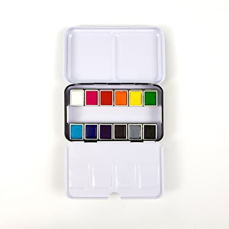Watercolor Confections Watercolor Pans Set - 12 Artist-Grade Colors