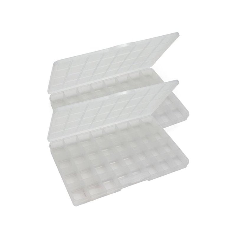 Letter Tile Organizer Set - Clear Plastic Storage Container with Compartments (Pack of 2)