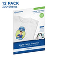 Light Fabric Transfer Paper Pack for Inkjet Printers - 300 Sheets 8.5 x 11
