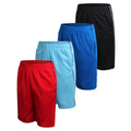 Kids Athletic Shorts 4 Pack, Breathable Mesh, Quick-Dry Gym & Basketball Wear
