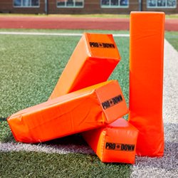 Weighted Football Pylons 4-Pack - Bright Fluorescent Orange Safety Markers
